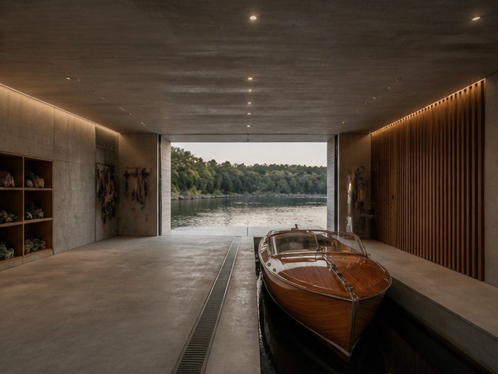 The boathouse at Fen Harbour Villa